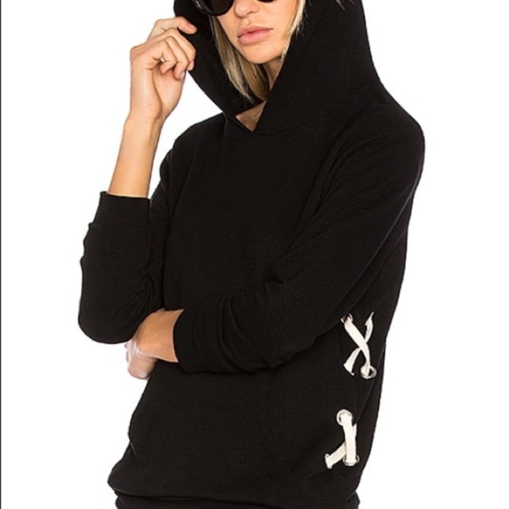 Monrow Hoodie | Side Tie | Luxury Lounge Cozy | Size S